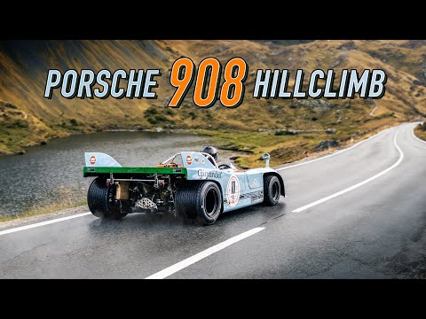 Onboard: Porsche 908-3 racing Swiss mountain pass - HQ engine sound
