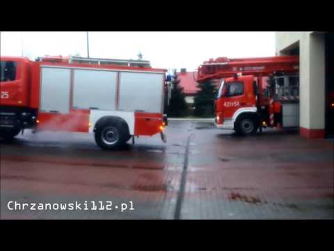 Alarmowo PLUTON GAŚNICZY JRG Chrzanów 421[k]21,25,54 do Pożaru w Dulowej! - Chrzanowski112