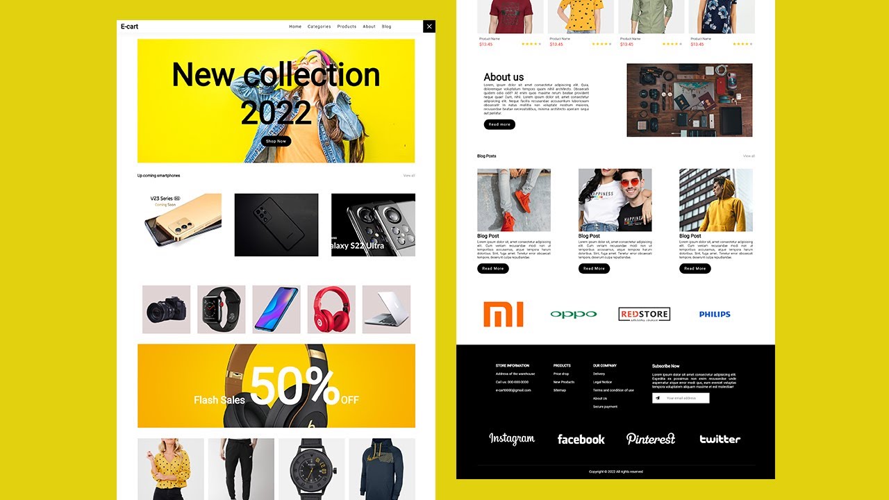 Responsive ecommerce  Website design using  html css js | eCommerce  website