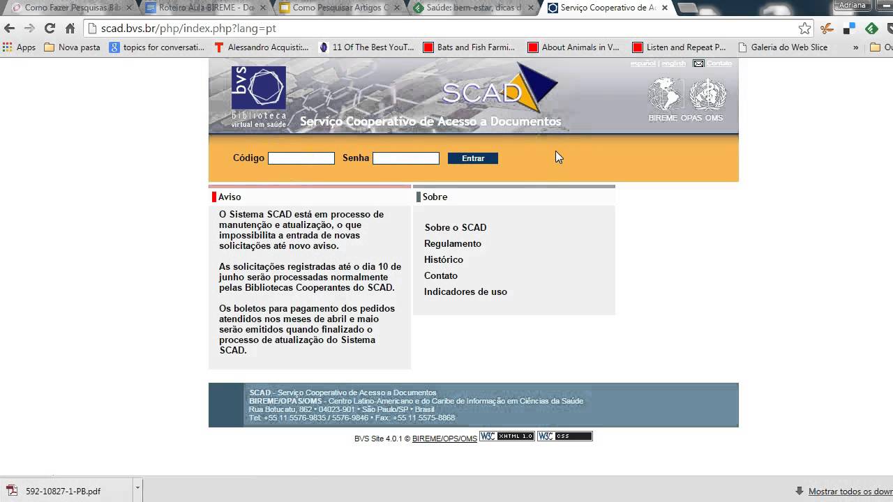 Como Pesquisar Artigos Cientificos na Bireme - Aula 1