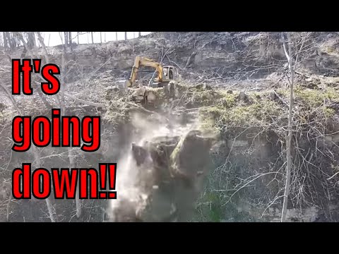 Removing A Giant Cliff-hanging Boulder Above A Cabin