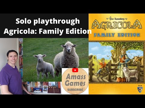 Agricola: Family edition board game.  Solo playthrough.  Worker placement Mayfair * Amass Games *