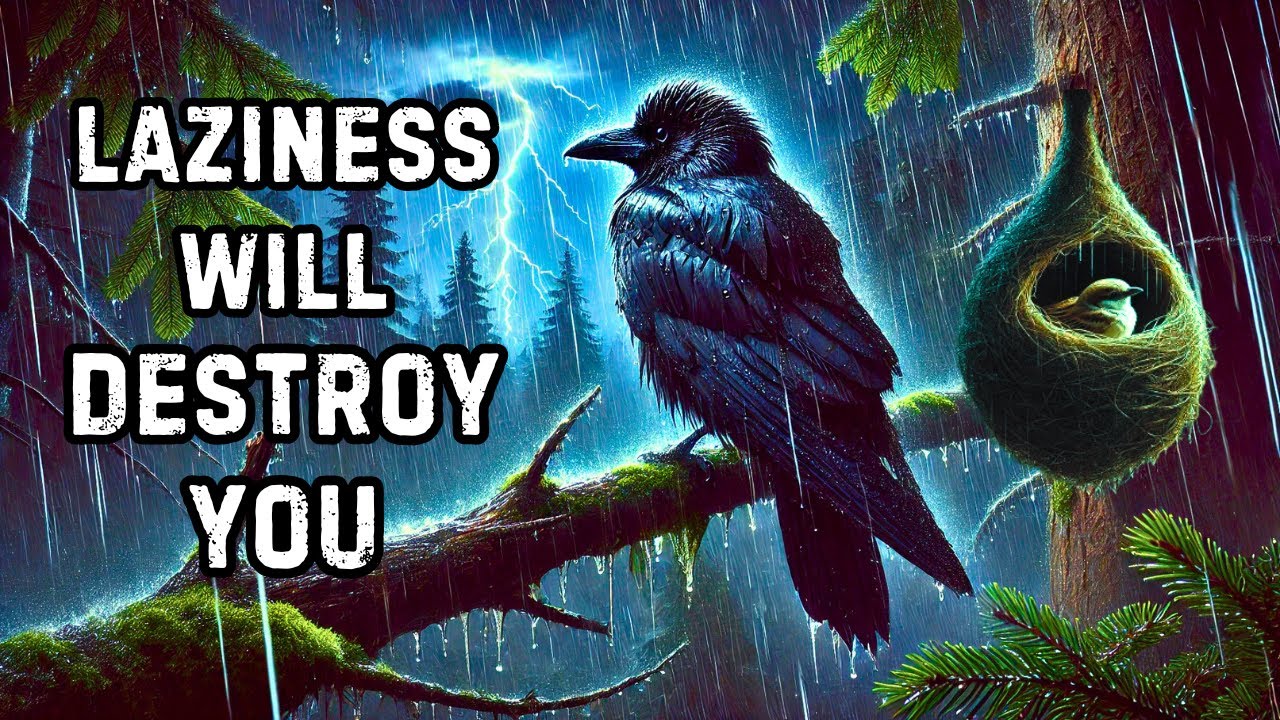 Best Motivational Story to Overcome Laziness | A Lazy Crow And Sparrow Story |