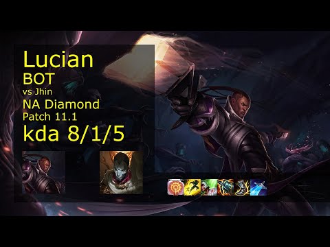Lucian ADC vs Jhin - NA Diamond 8/1/5 Patch 11.1 Gameplay