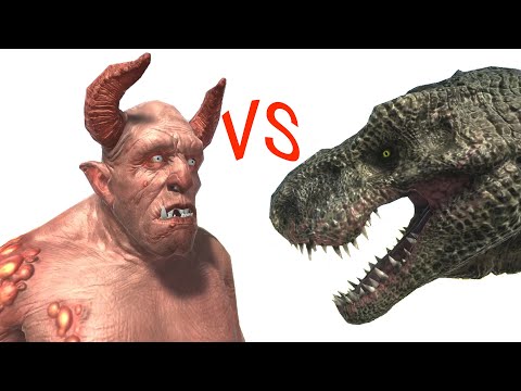 Long Battle 1vs1 ARBS｜Ogre Lord VS T-Rex  --  Animal Revolt Battle Simulator