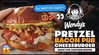 Get the full pub experience with Wendy's fan-favorite Pretzel Bacon Pub Cheeseburger