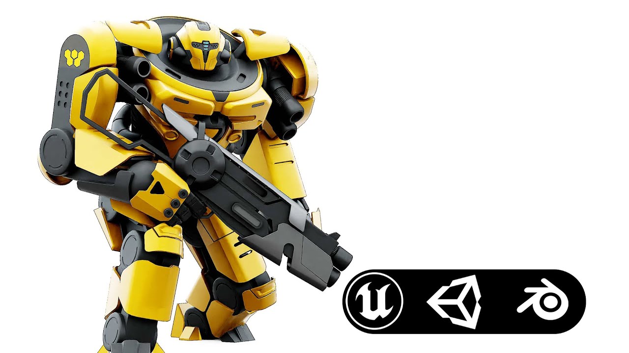 Doom Fighter V-5 Auto-Rig Pro Rigged For Mixamo Unreal Engine Unity 3D Model