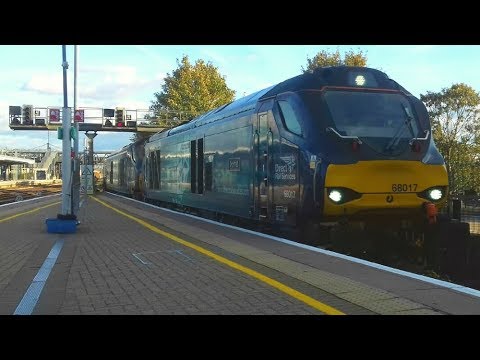 *2 TONE* DRS 68017 'Hornet' + 68003 'Astute' pass P1 at Ashford Intl (02/10/2018)