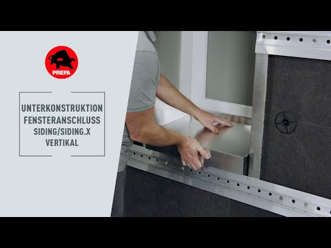 PREFA Schulungsvideo | 3.2.2.7.1 Unterkonstruktion Fensteranschluss Siding/Siding.X vertikal