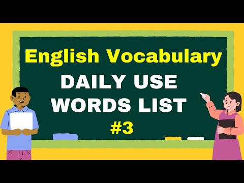 Daily Use Basic English Vocabulary Words List #3 | Learn English Vocabularies