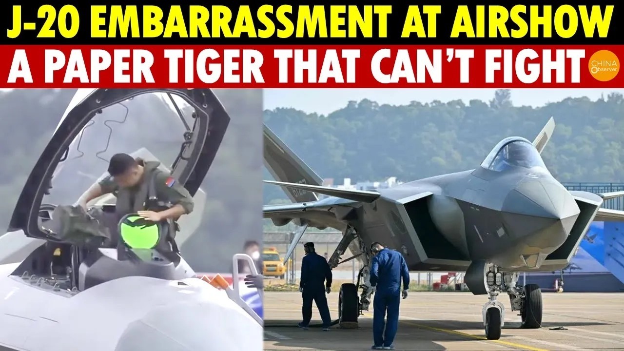 J-20 Embarrassment at Airshow! China’s 5th-Gen Jets Are Just Wobbly Prototype Runs