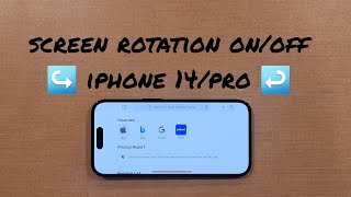 Screen Rotation On/Off iPhone 14/pro