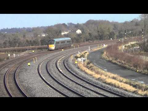 Irish Rail 22000 DMU passes Stacumny Bridge going to Dublin Heuston