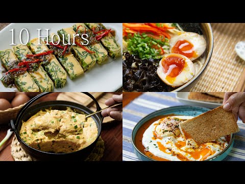 Almost 10 Hour Cooking Satisfying ASMR Egglicious || No Music, No Talking