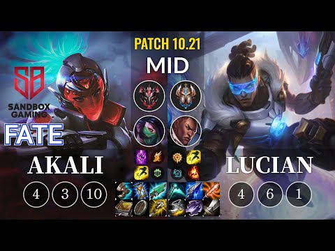 SB FATE Akali vs Lucian Mid - KR Patch 10.21