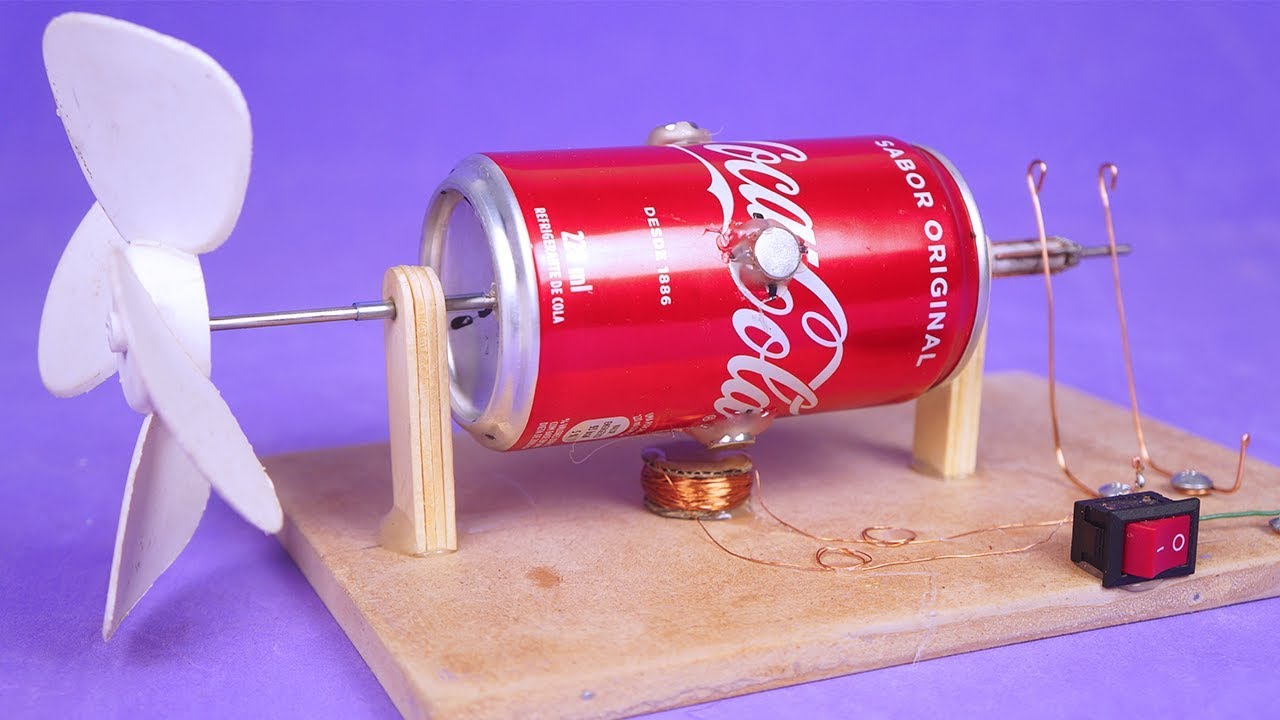 AMAZING ELECTRIC MOTOR WITH ALUMINUM CANS AND SIMPLE MATERIALS