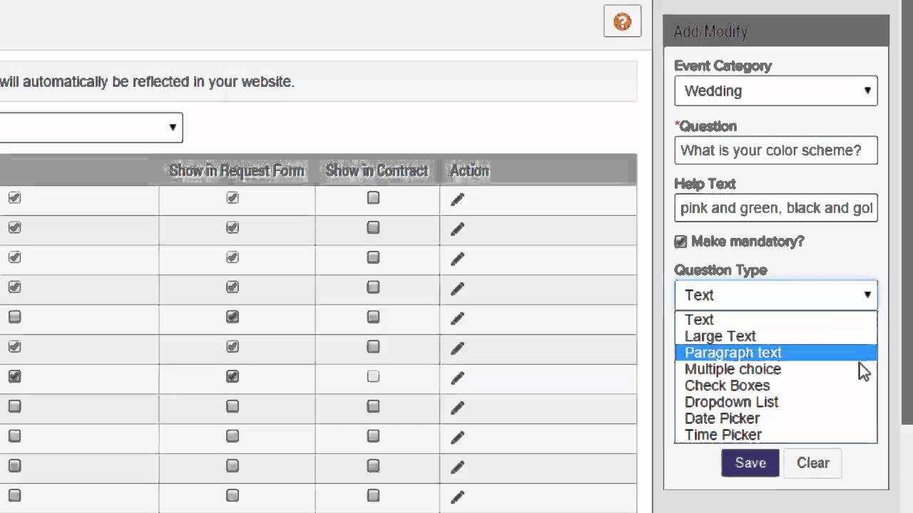 Event  Questions/Contact Page - Getting Started