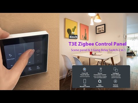 Tuya smart home assistant Zigbee control panel T3E with dimming