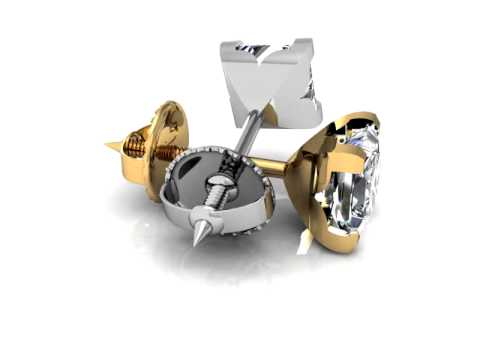 Princess Cut Diamond Studs - Yellow or White Gold