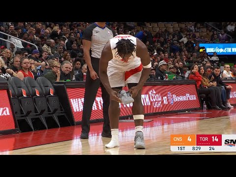 OG Anunoby changes up his sneakers - Raptors vs Taipans | Oct 15, 2023