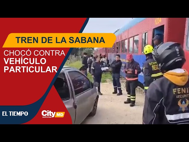 Tren de la Sabana chocó contra un vehículo particular en Cajicá