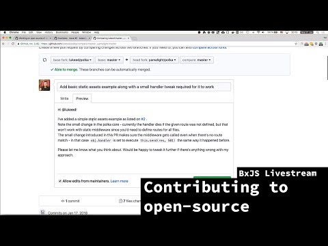 BxJS Livestream - Contributing to open-source project