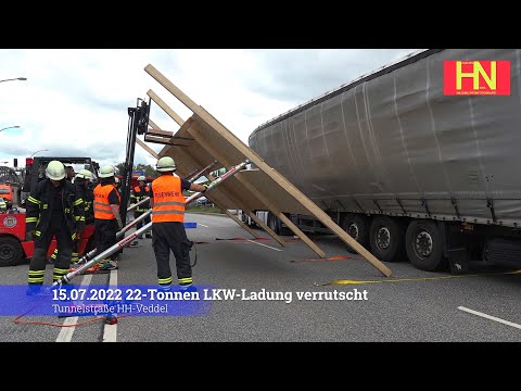 16.07.2022 22-Tonnen LKW-Ladung verrutrscht