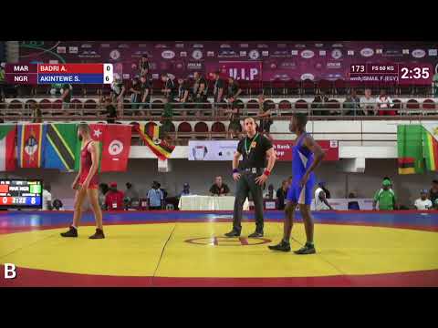 Round 2 FS - 60 kg: A. BADRI (MAR) v. S. AKINTEWE (NGR)