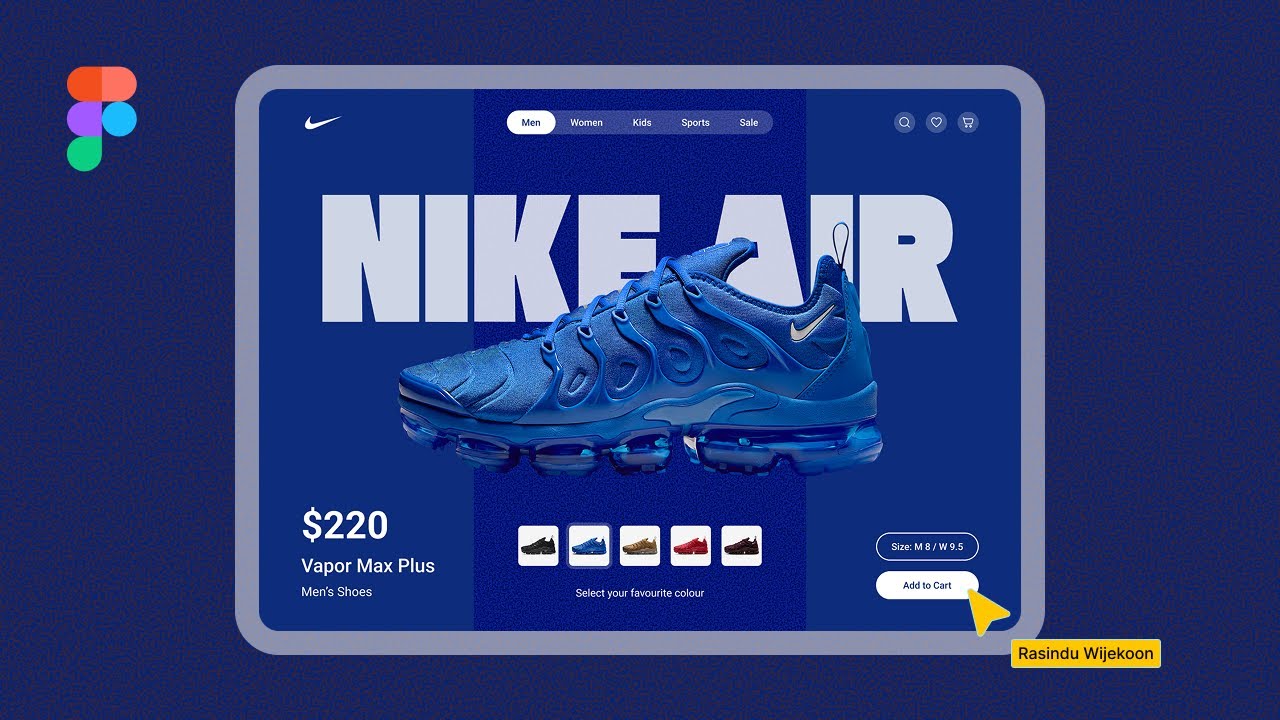 Modern Nike Shoes Website UI Design Tutorial in Figma | Animated Prototype | Figma For Beginners
