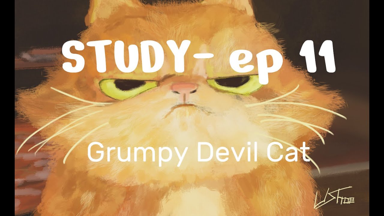 Grumpy Devil Cat - Digital Painting Study - ep 11