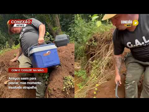 Vídeo: Amigos saem para pescar, mas momento inusitado atrapalha.