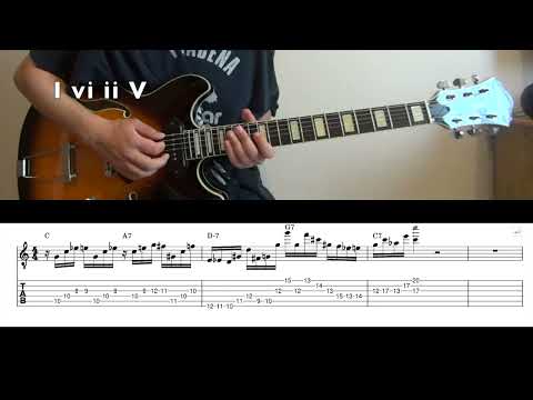 Lick of the Day #27 - Julian Lage I vi ii V Lick 16th notes with TAB