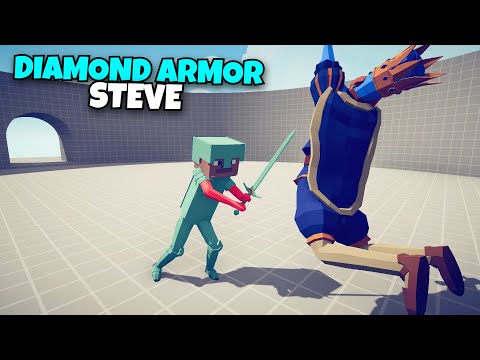 DIAMOND ARMOR STEVE VS EVERY STRONG UNITS - Totally Accurate Battle Simulator TABS
