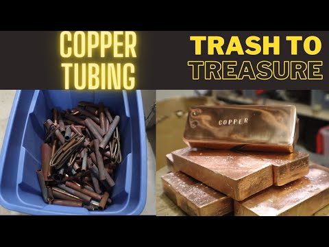 Melting scrap copper tubing  - Trash to Treasure