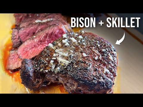 Perfecting BISON RIBEYES with a Cast Iron Skillet