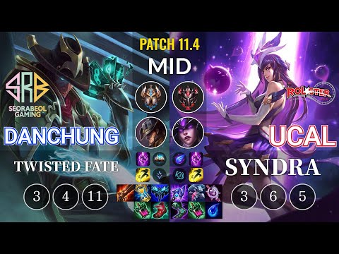 SRB Danchung Twisted Fate vs KT Ucal Syndra Mid - KR Patch 11.4