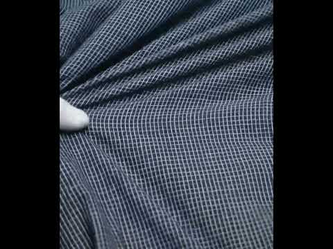 Check Blue White Pure Cotton 87 GSM Handwoven Fabric — video