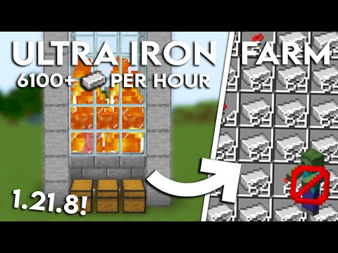 NEW MINECRAFT 1.21.10 ULTRA IRON FARM TUTORIAL | 6100+ Iron Per Hour - Easy & Efficient (NO ZOMBIE)