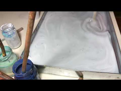 Ebru art .. horse on water