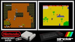 NES vs ZX Spectrum : COMMANDO (Side by side comparison)