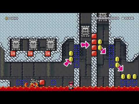 20 Second Auto-On/Off Castle Run by HellhoundE - Super Mario Maker 2 - No Commentary 1bw
