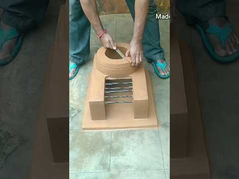 #shorts#shortsfeed#shortsvideo/Wood stove with barbeque/Mud stove/Clay stove new design/Mitti chulha