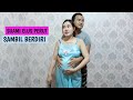 HUSBAND CUTS BELLY PREGNANT WOMAN STANDING