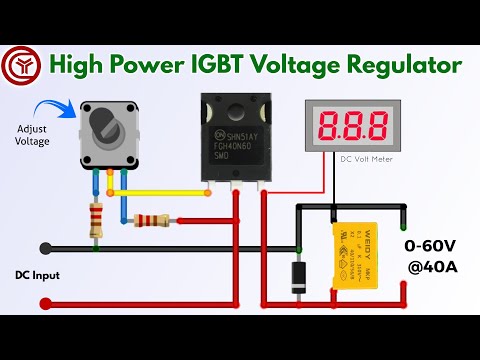 Simple 40A adjustable voltage regulator 0-60v using single IGBT