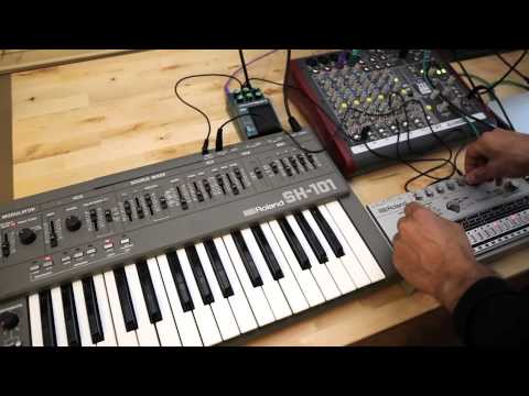 Roland TR-606 + Roland SH-101 Drumatix Vintage Analog Drum Machine Synthesizer DEMO