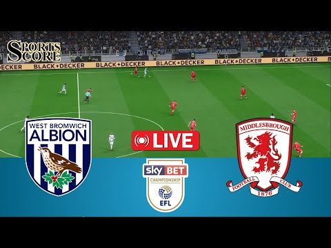 🔴 Live West Bromwich Albion vs Middlesbrough | England Championship Full Match Video Game Simulation