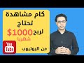 الربح من اليوتيوب، كم عدد المشاهدات اللازمه لنكسب المال حتي ١٠٠٠ دولار شهريا من اليوتيوب mp3 الربح من اليوتيوب، كم عدد المشاهدات اللازمه لنكسب المال حتي ١٠٠٠ دولار شهريا من اليوتيوب mp3