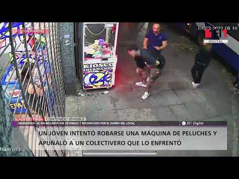 Intentó robar una máquina de peluches y apuñaló a un colectivero que lo enfrentó