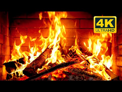 ???? Cozy Fireplace 4K (12 HOURS). Fireplace with Crackling Fire Sounds. Crackling Fireplace 4K