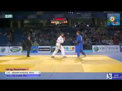Judo 2013 European Championship Cadets Tallinn: Nenartavicius (LTU) - Polajzer (SLO) [-90kg]
